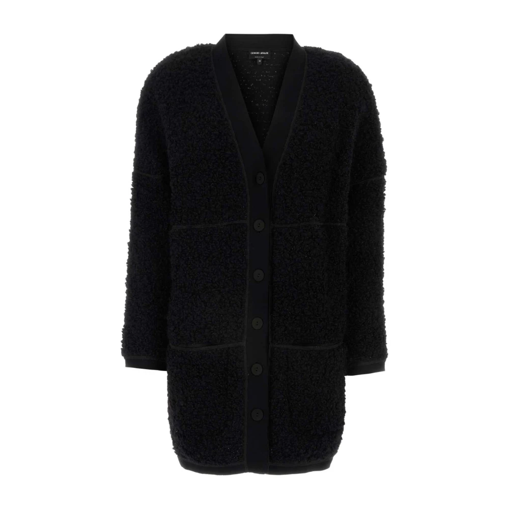 Giorgio Armani Gezellige Zwarte Teddy Vest Black Dames