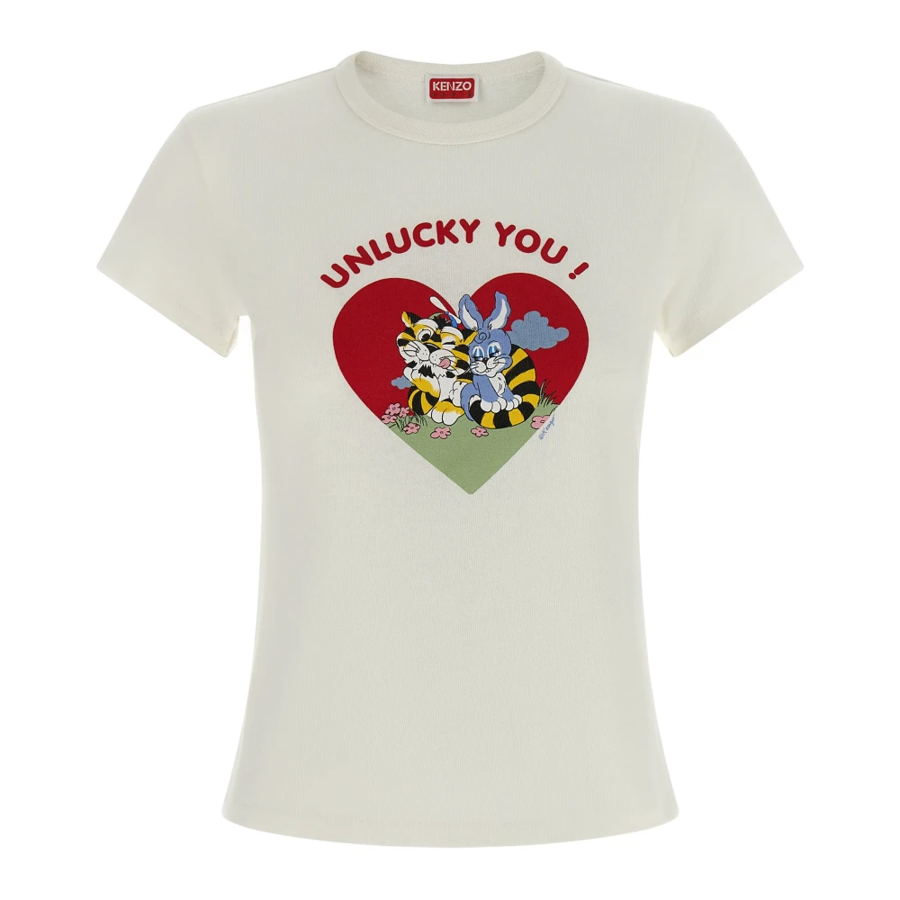 Kenzo Donna Bianco Top, L, New,