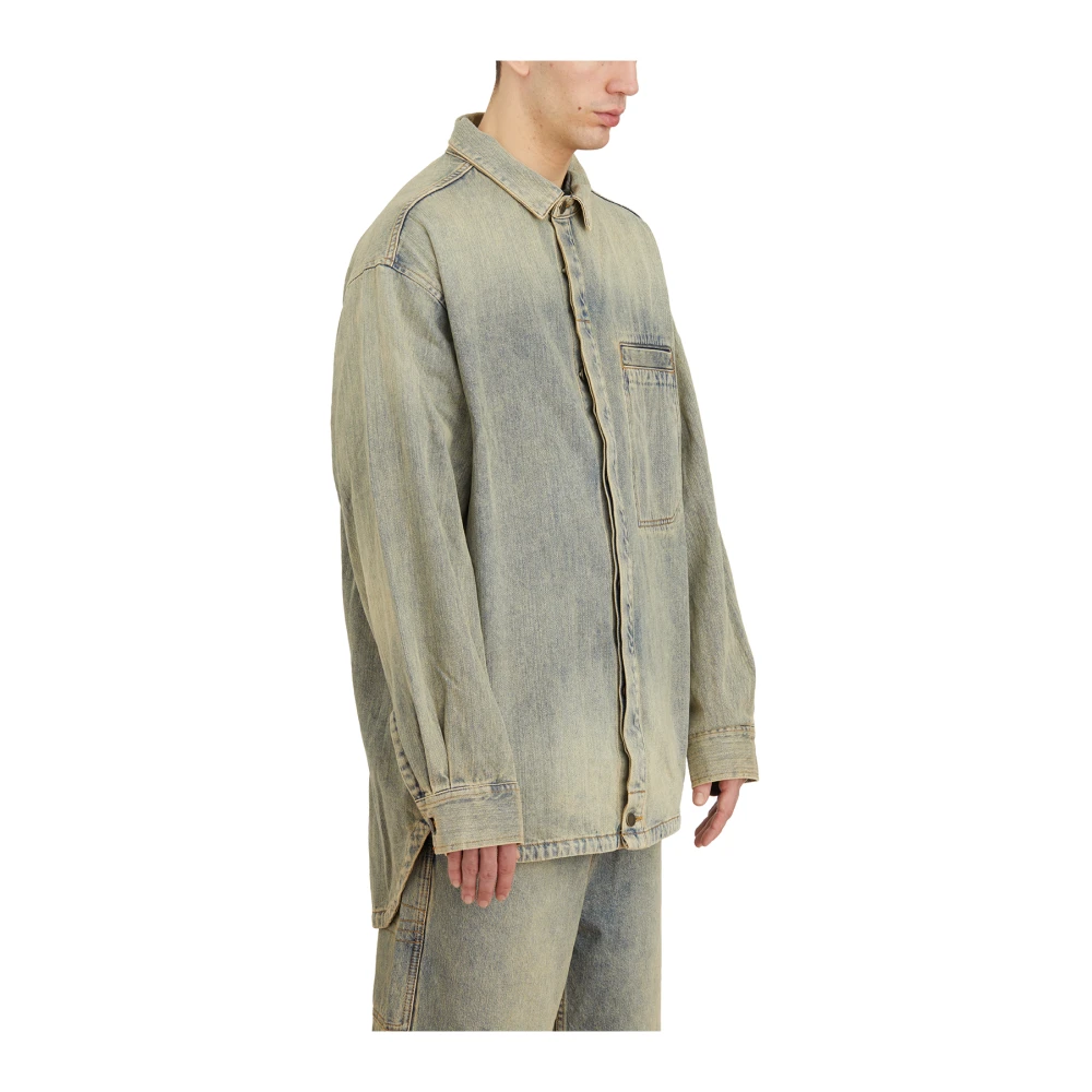 Entire Studios Denim Surface Wave Shirt Blue Heren