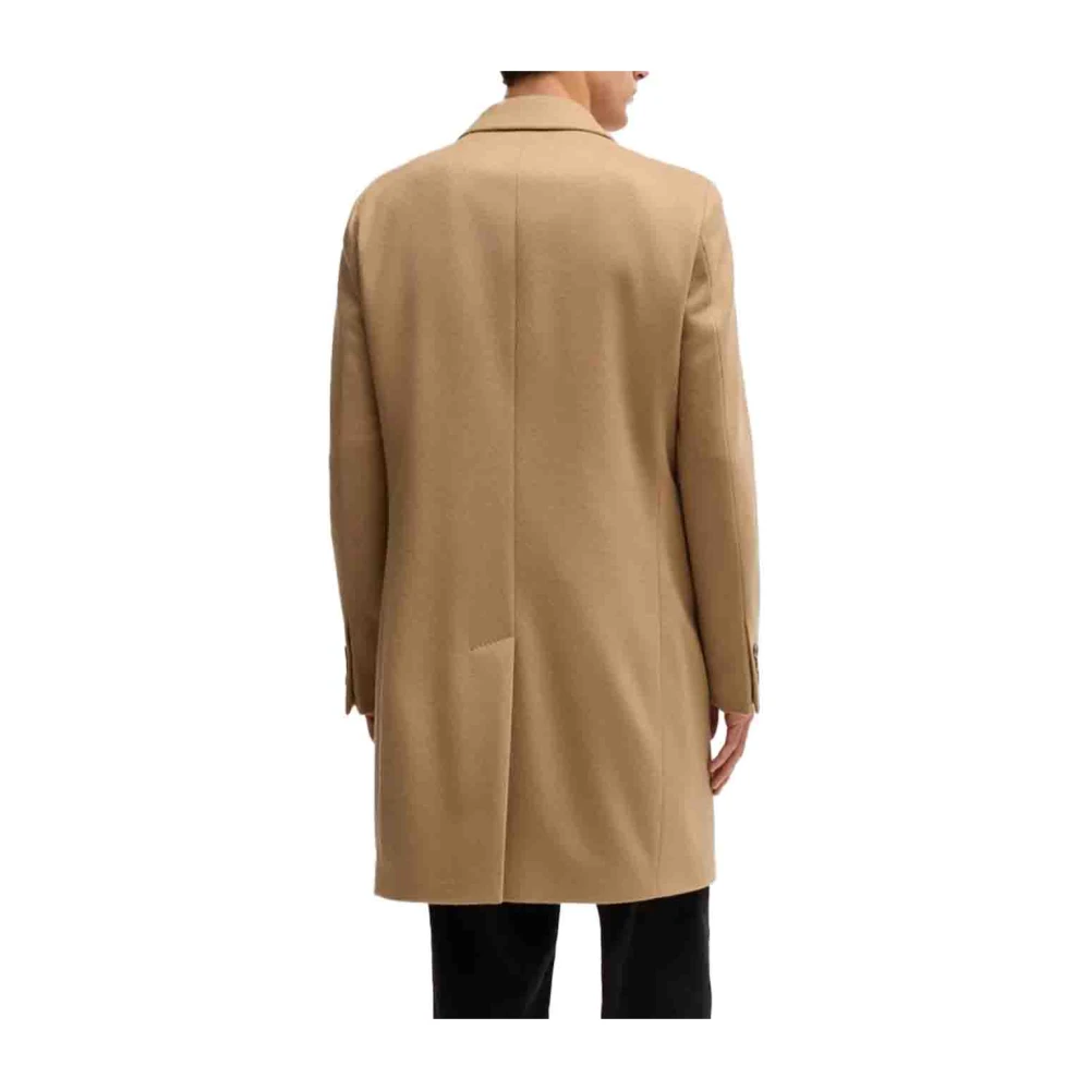 Hugo Boss Wollen en Kasjmier Jas Beige Heren