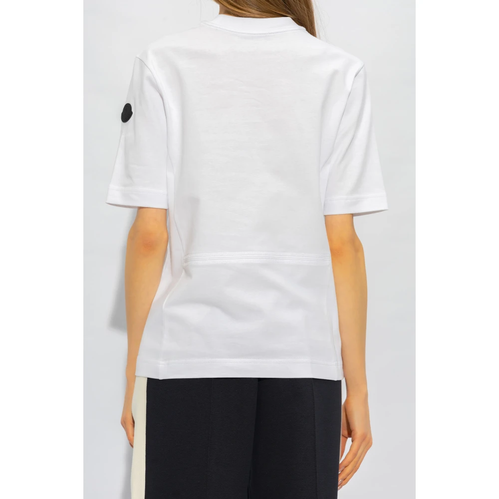 Moncler T-shirt met logo White Dames