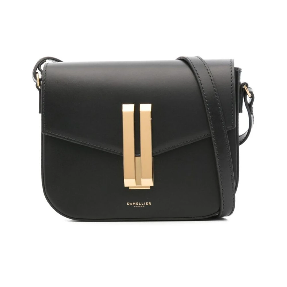 DeMellier Zwarte leren schoudertas met goudkleurige hardware Black Dames