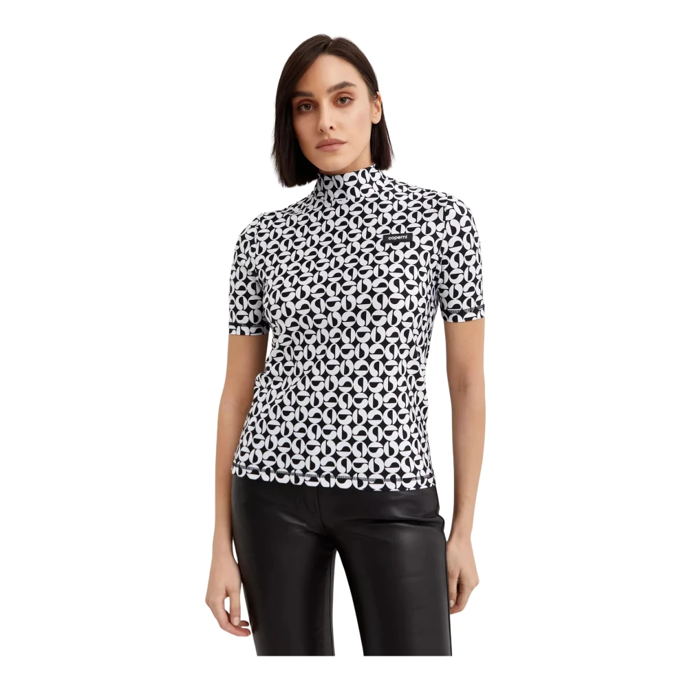 Coperni Logo High Neck T-shirt Black Dames