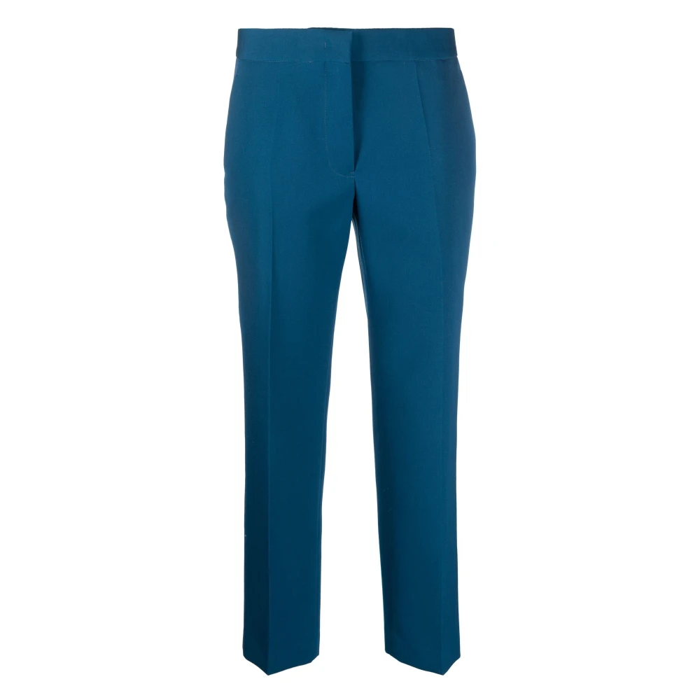 Jil Sander Women's Blue Slim-Fit Trousers, S, Wool Casual Trousers