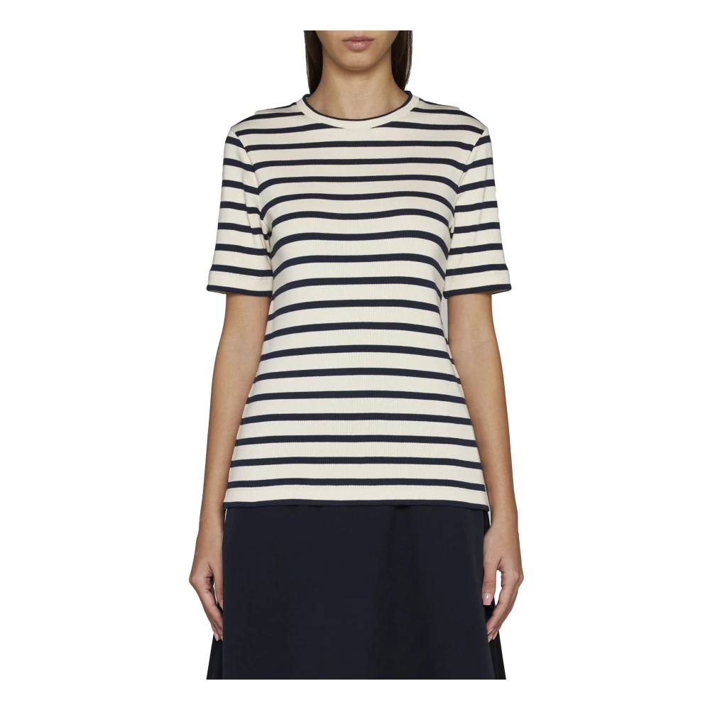Jil Sander Gestreepte katoenen T-shirts en Polos Multicolor Dames