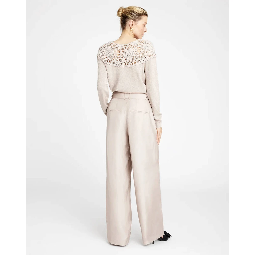 Gustav Wide Leg Maddeline Broek Beige Dames