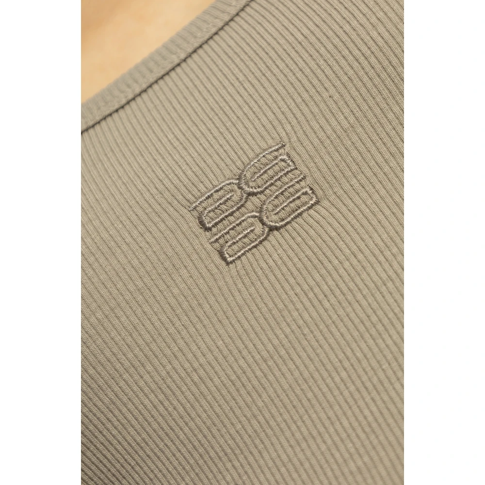 Gestuz Geribbelde top Gray Dames