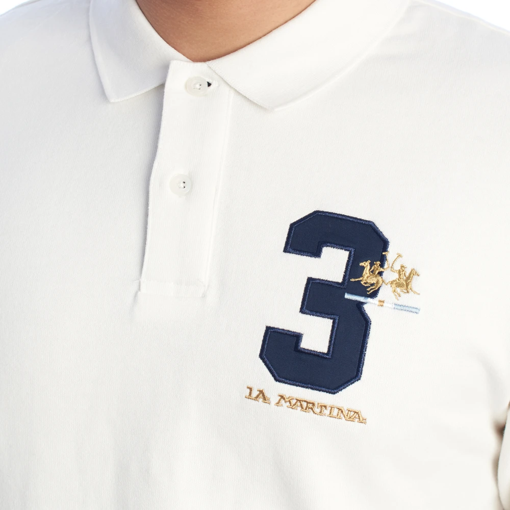 LA MARTINA Lange mouw poloshirt White Heren