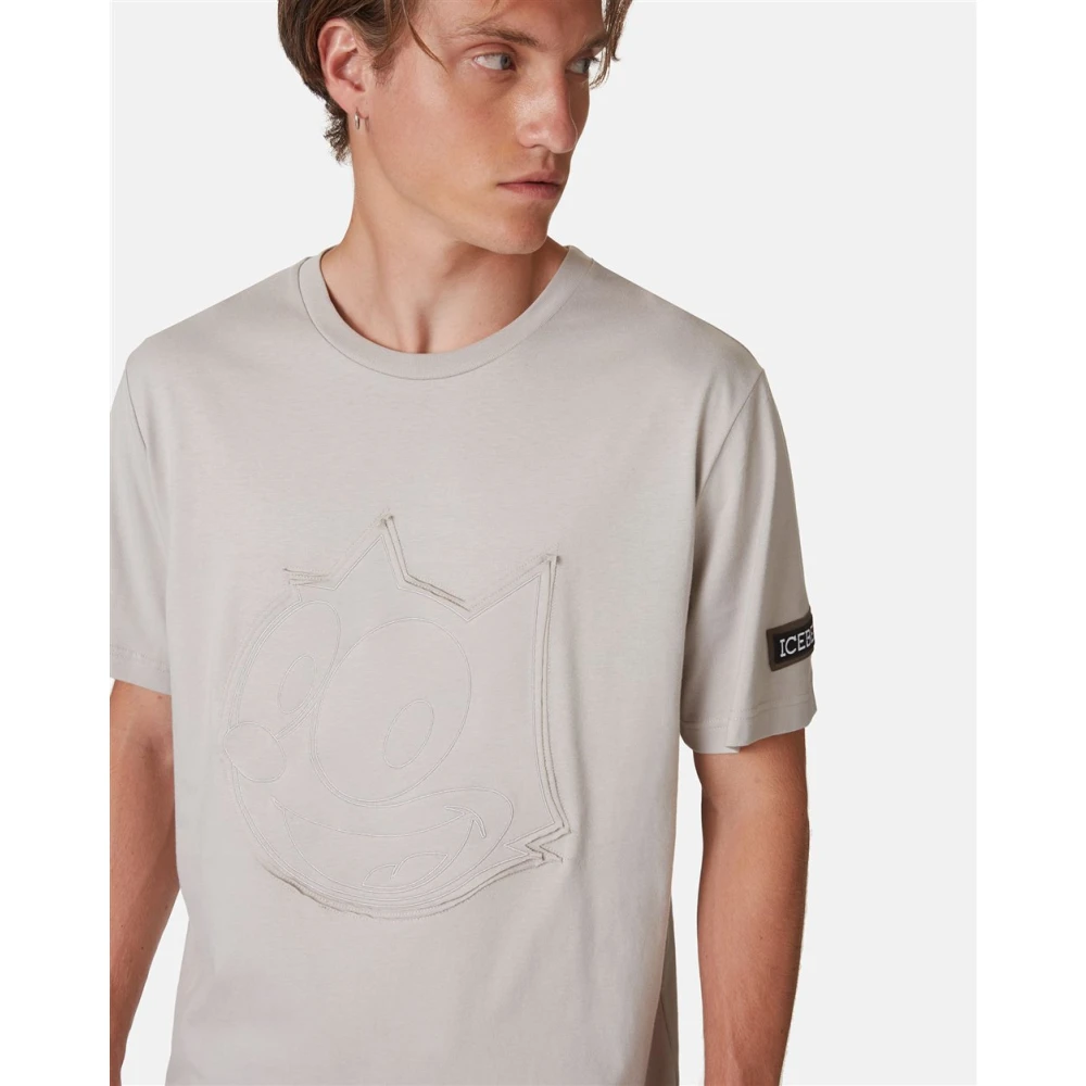 Iceberg T-shirt met cartoonafbeeldingen en logo Gray Heren