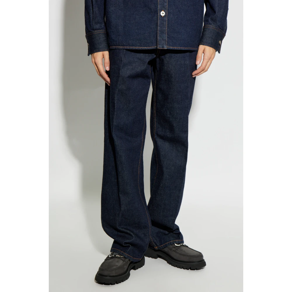 Salvatore Ferragamo Jeans met logo Blue Heren