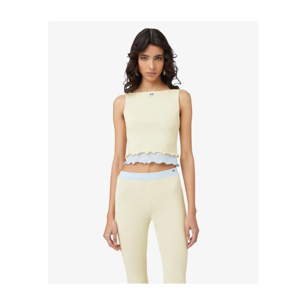 Gcds Nylon Tanktops voor vrouwen Yellow Dames