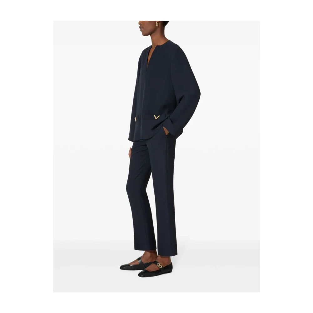 Valentino Garavani Blauwe Broek met Riemlussen Blue Dames