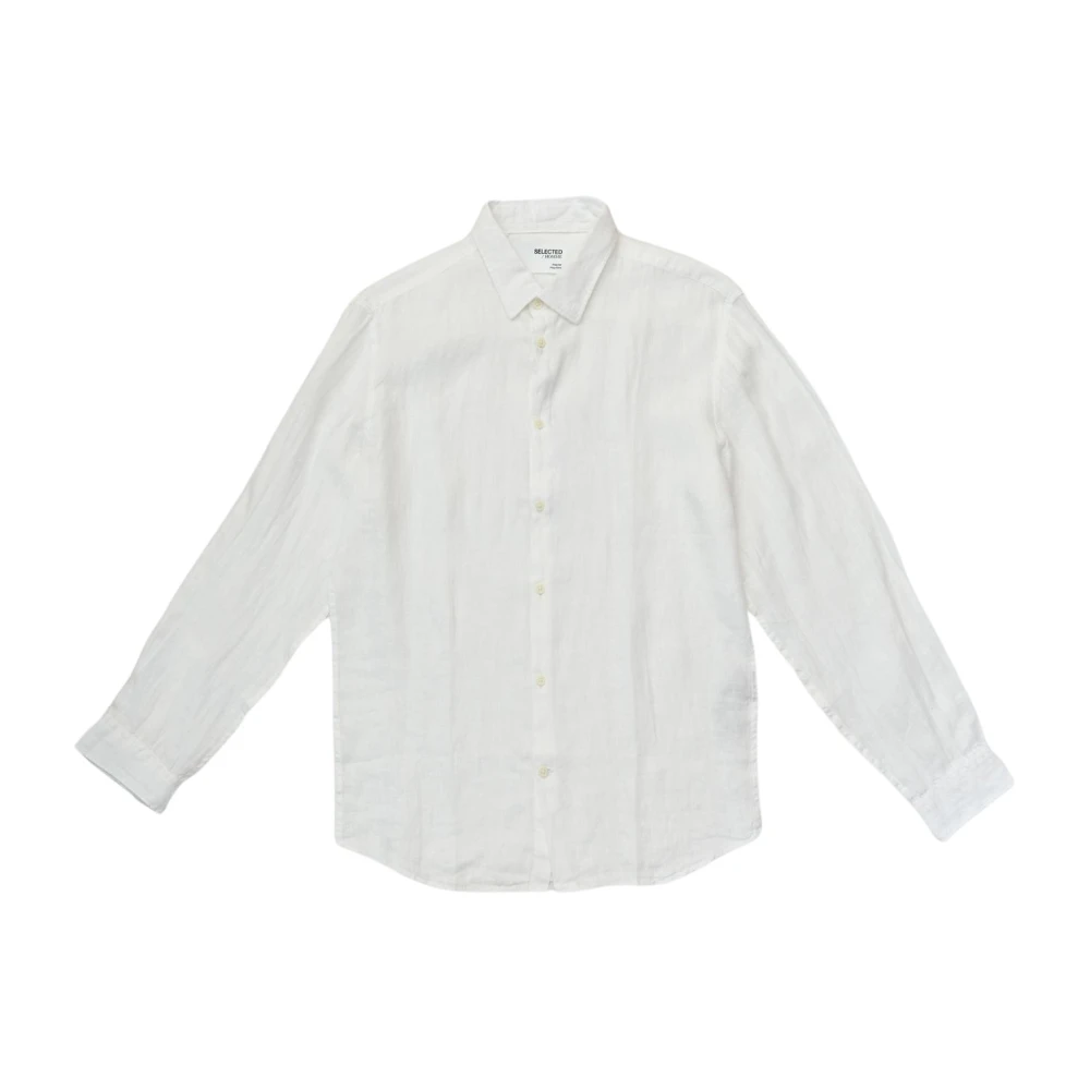 Selected Homme Witte Linnen Shirt Regkylian Stijl Multicolor Heren