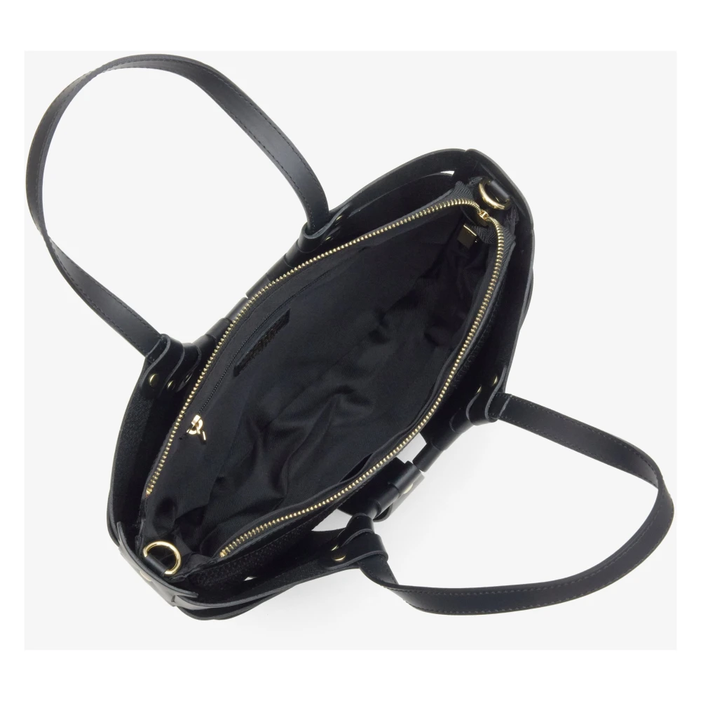 Estro Luxe Zwarte Mand Handtas Italiaans Leer Black Dames