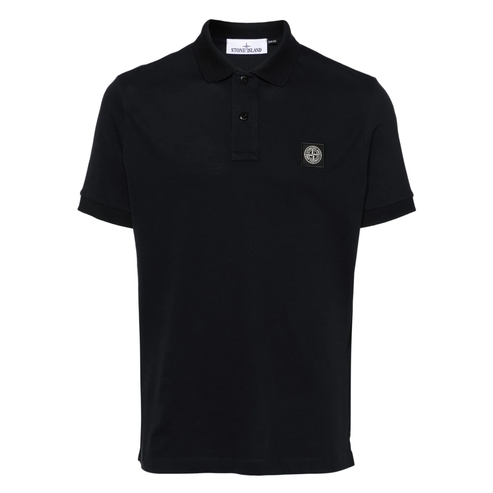 Stone Island Klassieke Polo Shirt in Diverse Kleuren Black Heren