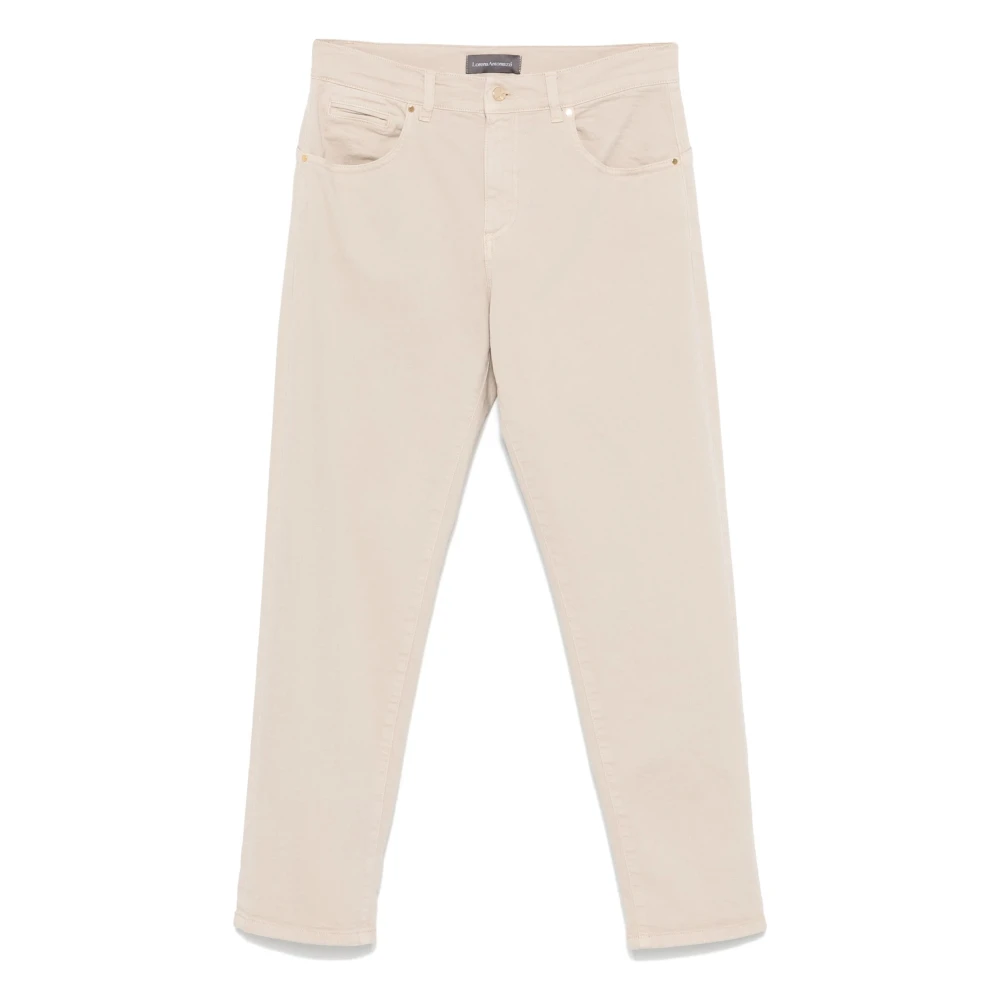 Lorena Antoniazzi Casual Beige Katoenen Broek Beige Dames