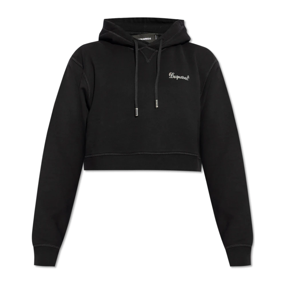 Dsquared2 Women's Black Hoodie With Logo - Hoodies - S - Sweatshirts & Hoodies