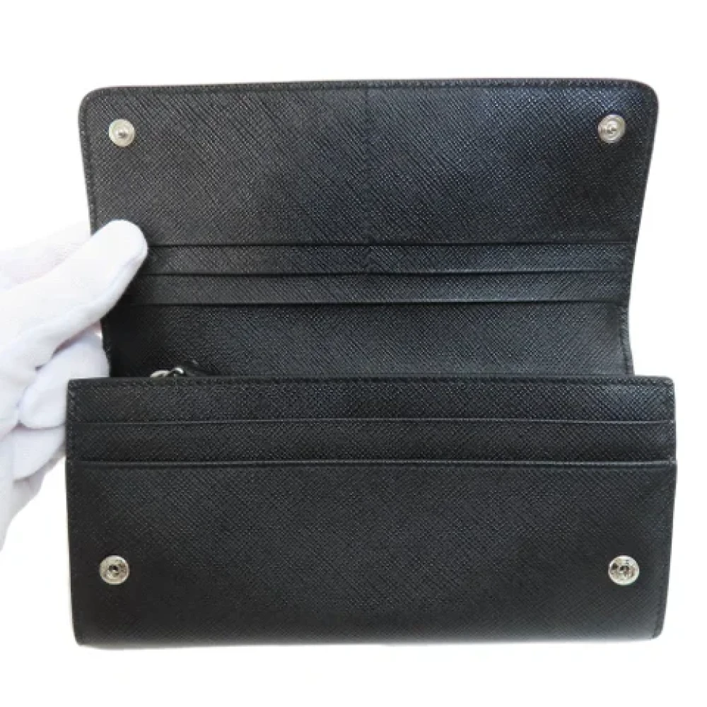 Prada Vintage Pre-owned Leather wallets Black Dames