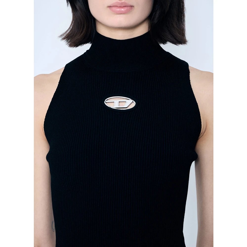 Diesel Rib Top met D Cut-Out Hardware Black Dames