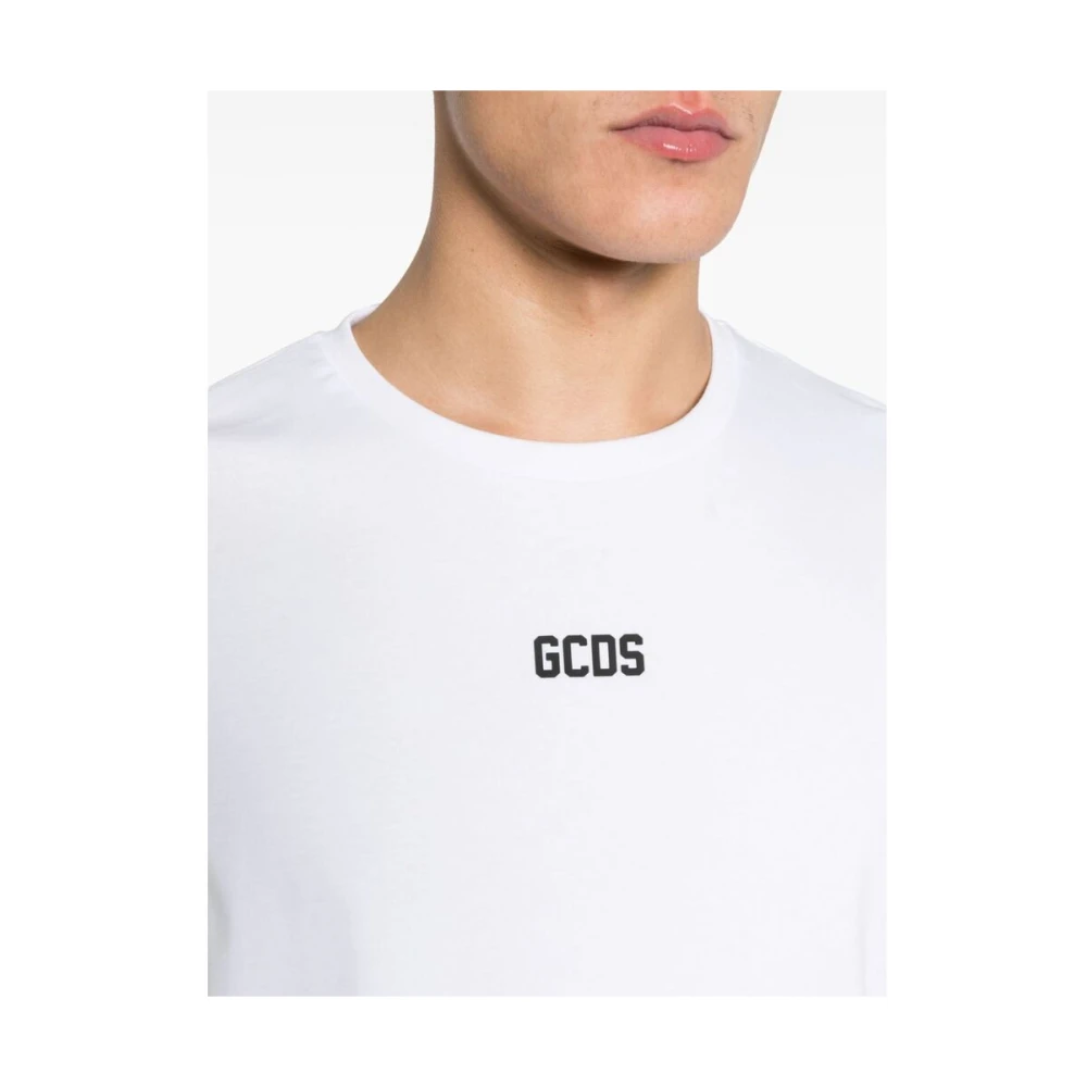 Gcds Witte Katoenen T-shirt met Logo White Heren