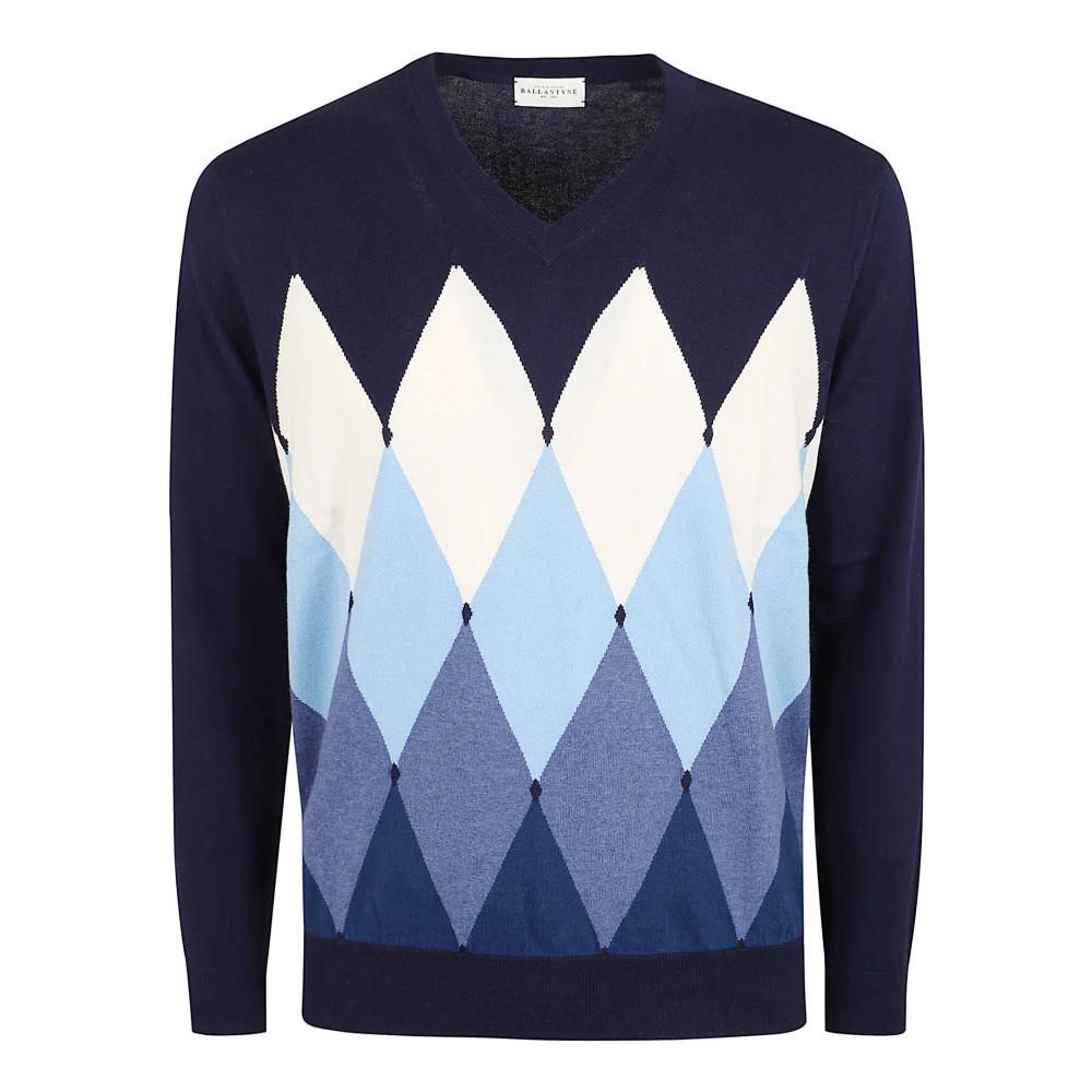 Ballantyne Mannelijk Blauw Truien & Vesten Heren, Xl, Katoen, V-Hals Pullover