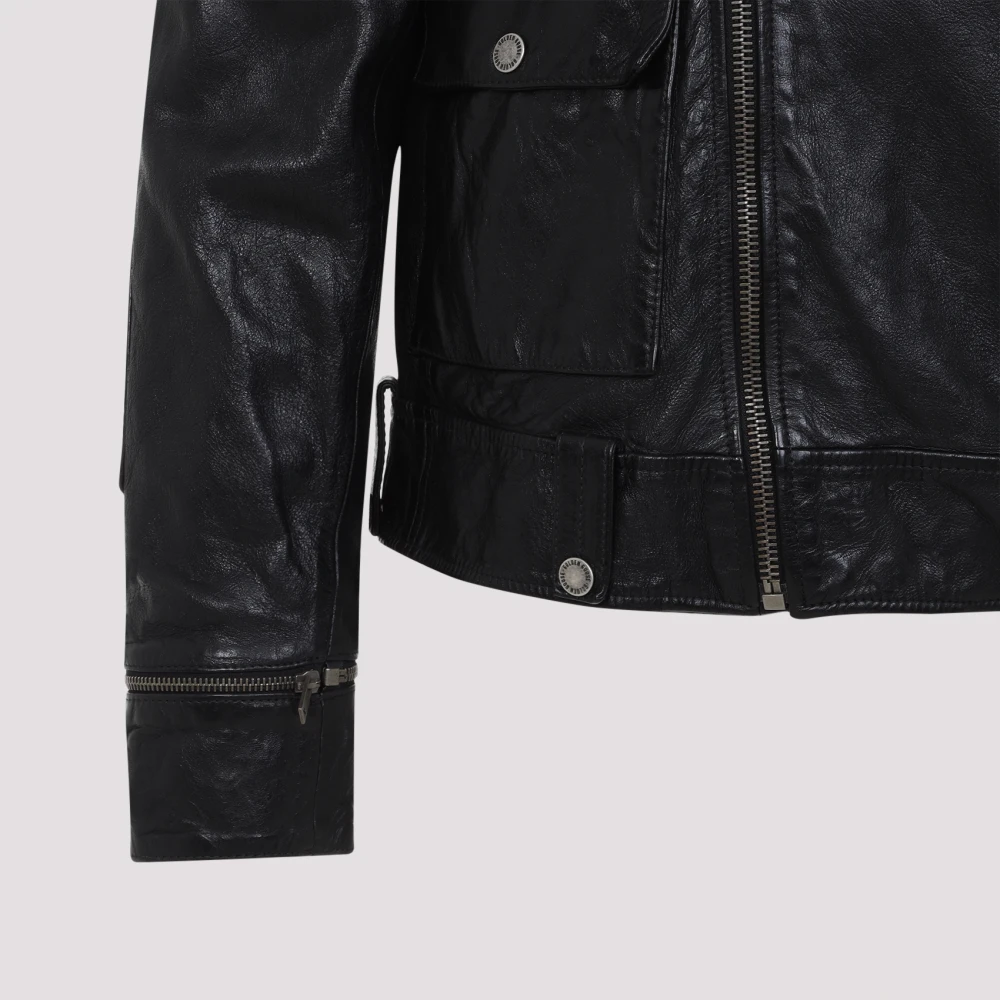 Golden Goose Leren Jas Black Heren
