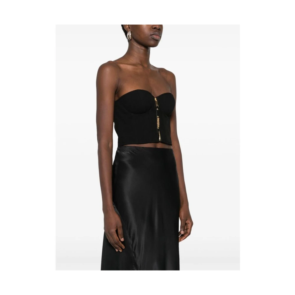 Moschino Mouwloze Bustier-Style Top Black Dames