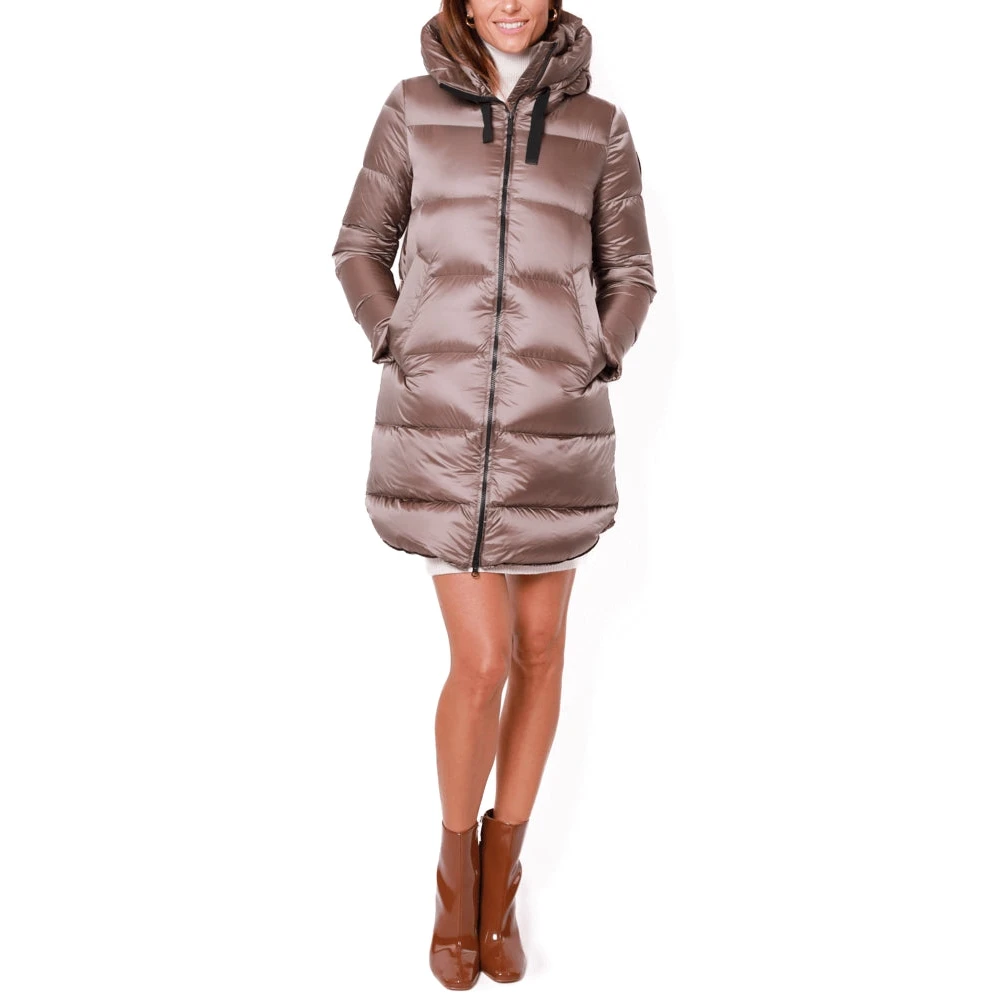 BomBoogie Lange Winter Puffer Jas Brons Brown Dames