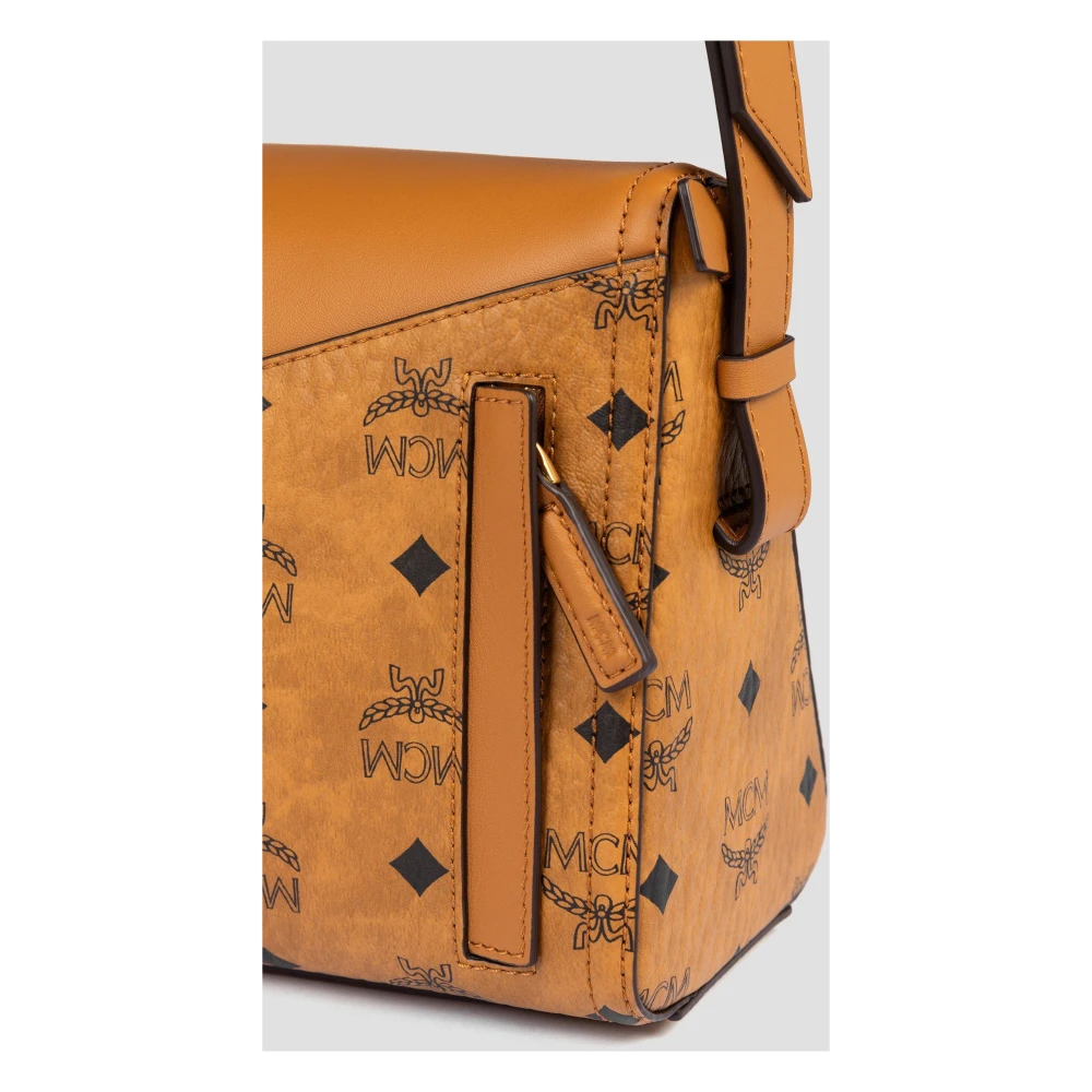 MCM Diamanten 3D Schoudertas in Visetos Leder Mix Brown Dames