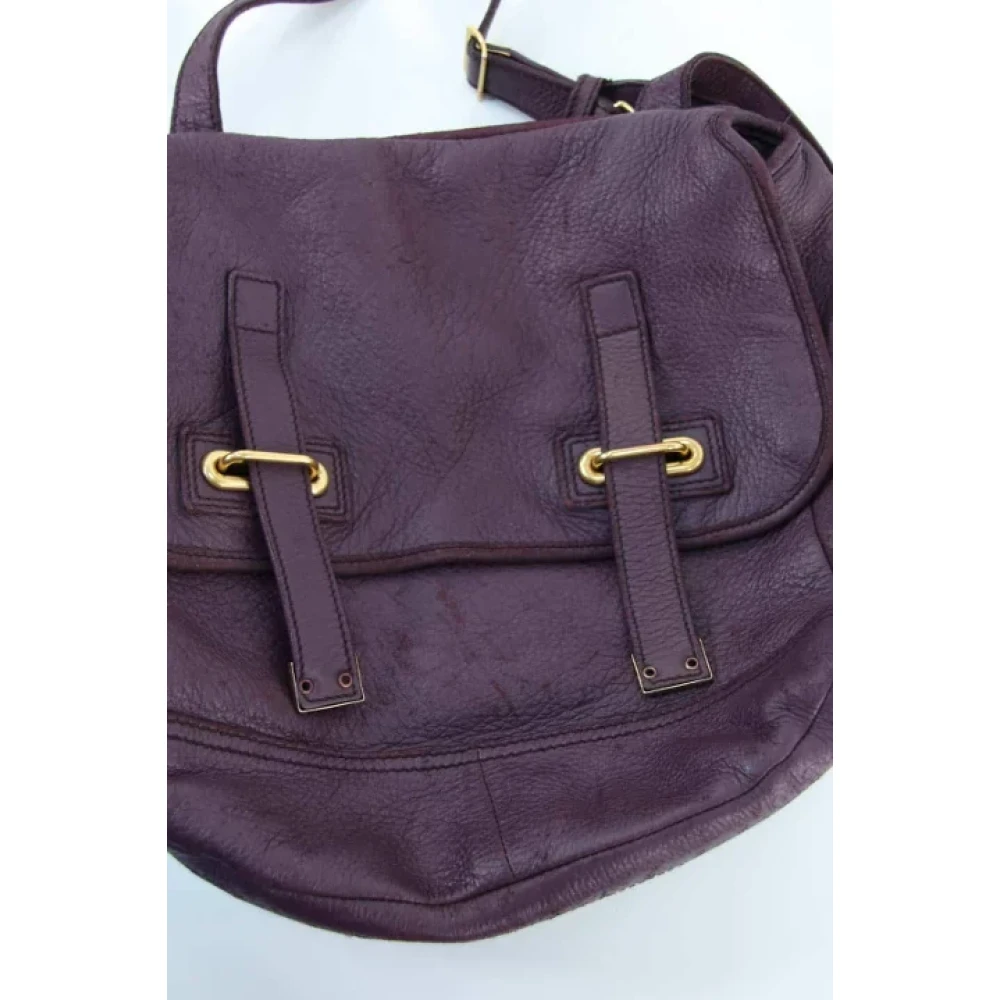 Saint Laurent Vintage Pre-owned Leather shoulder-bags Purple Dames