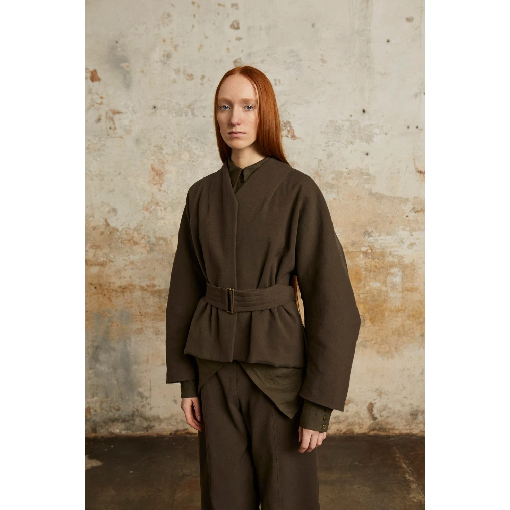 Cortana Bruine jas met riem Brown Dames