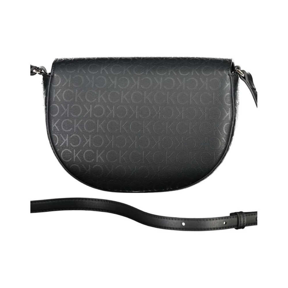 Calvin Klein Monogram Style Crossbody Tas Black Dames