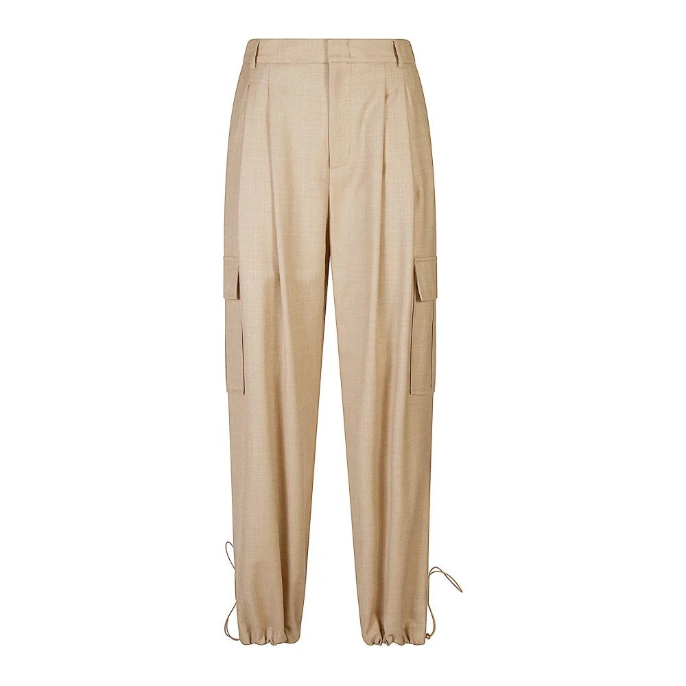 Eleventy Kvinno Beige Byxor Dam, 3XS, Pantalone Combat Doppia Pences