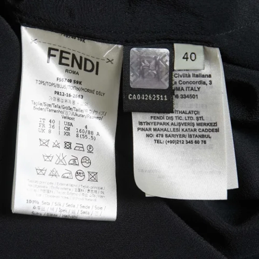 Fendi Vintage Pre-owned Silk tops Black Dames