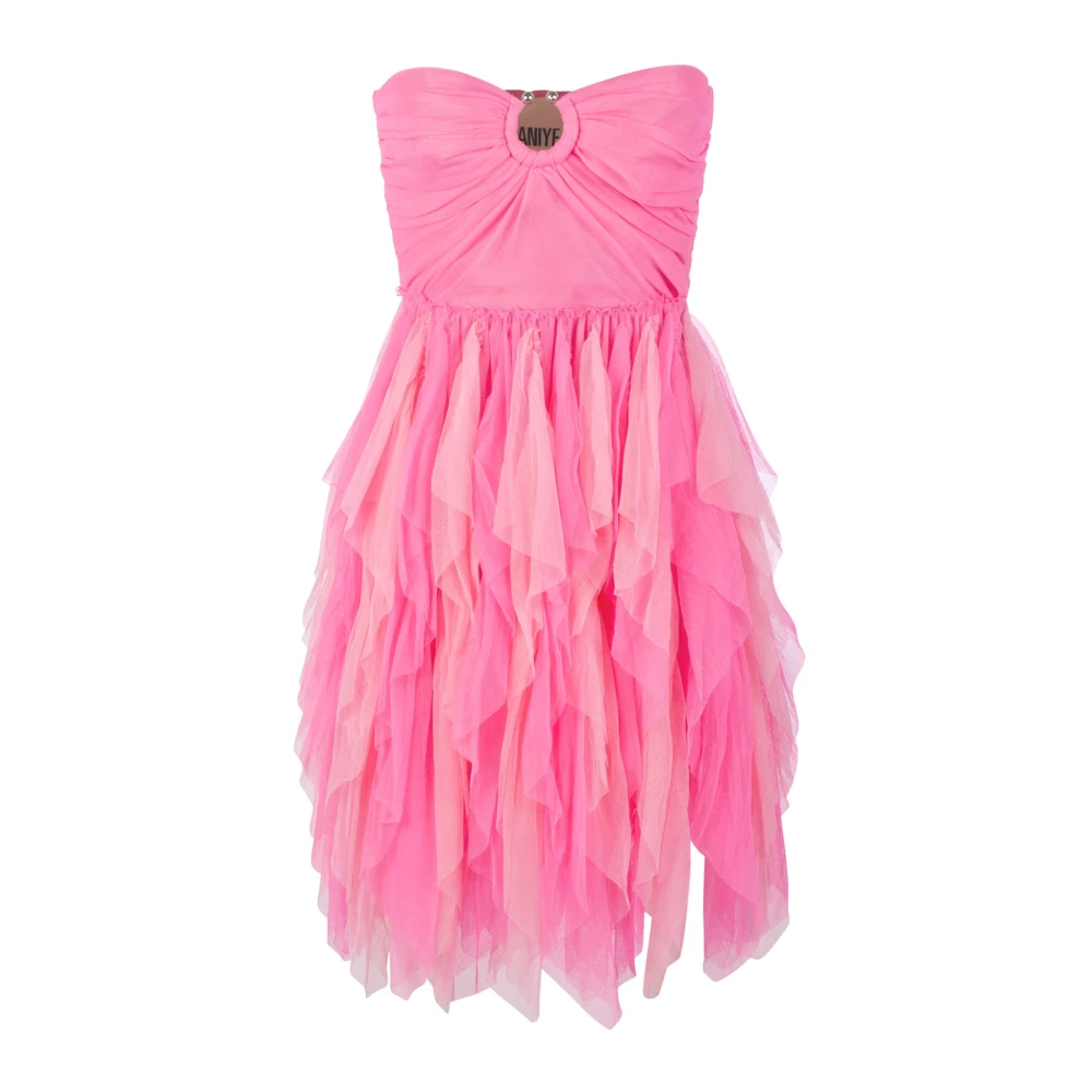 Aniye By Tule Mini Jurk met Hartvormige Halslijn Pink Dames