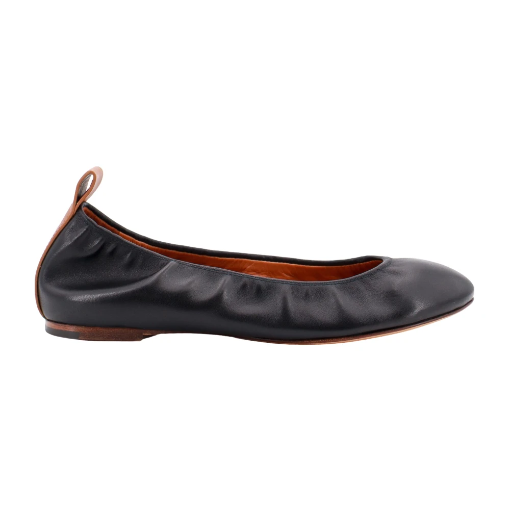 Lanvin Women's Black Leather Ballerina Flat - Ballerina Shoes - 3 Uk - Shoes