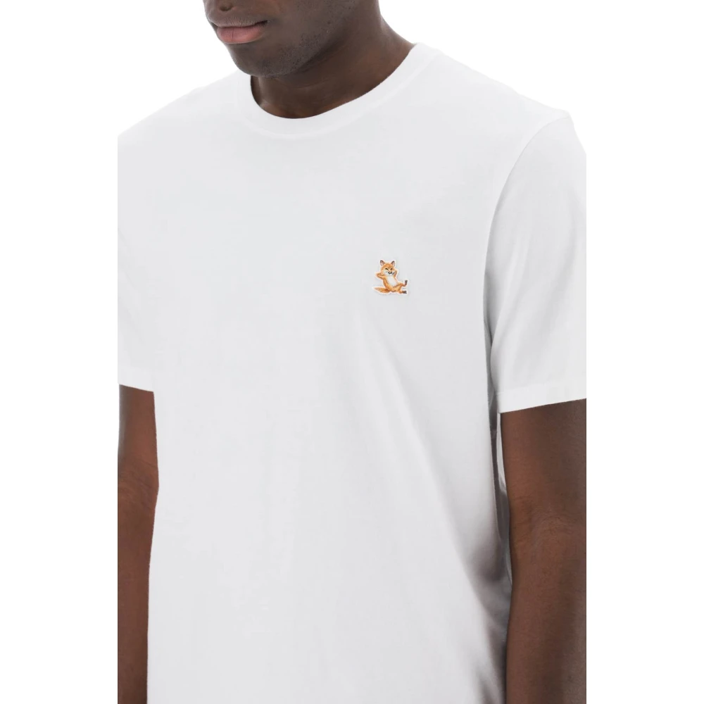 Maison Kitsuné Fox Patch T-shirt White Heren