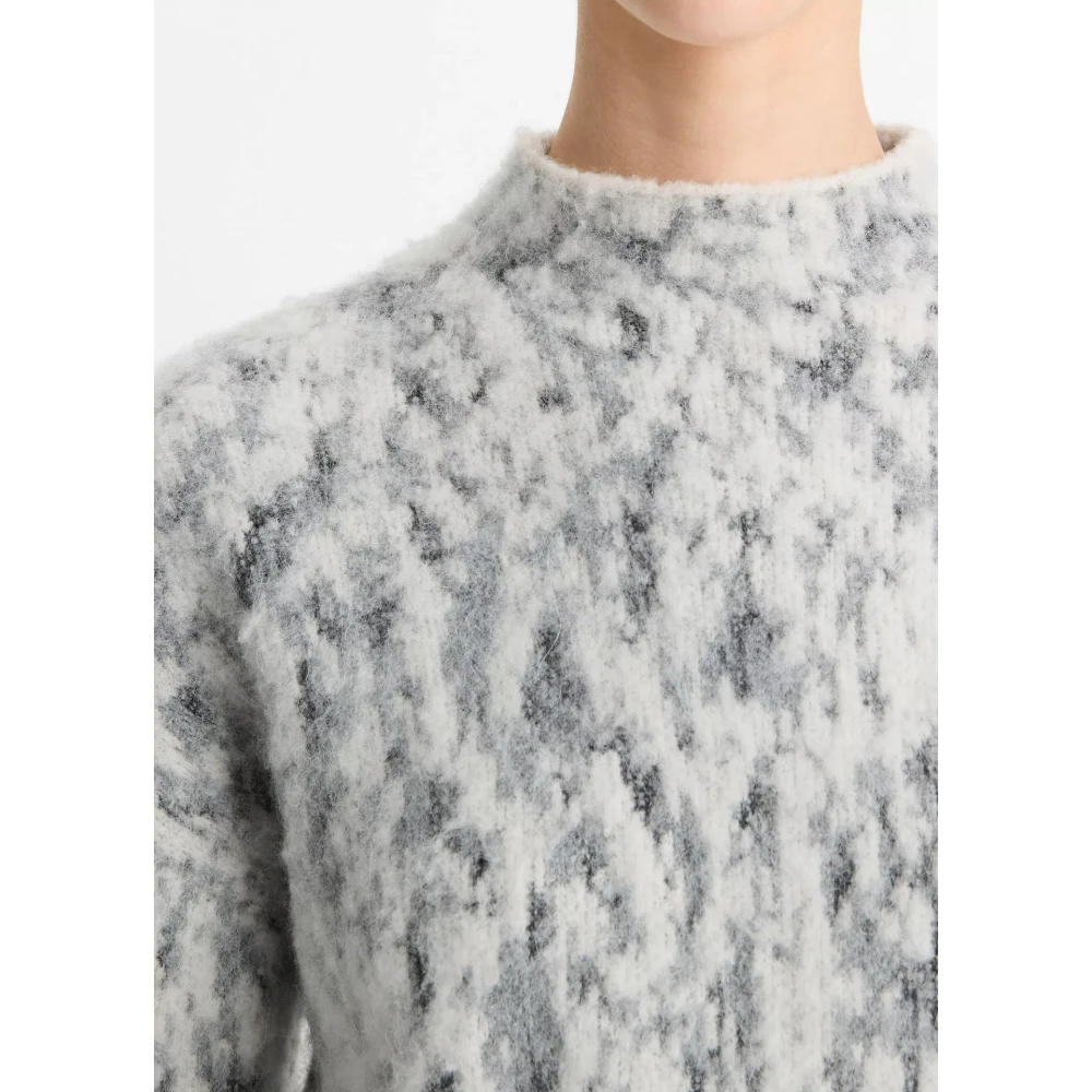 Vince Abstracte wollen trui met onyx jacquardpatroon Gray Heren