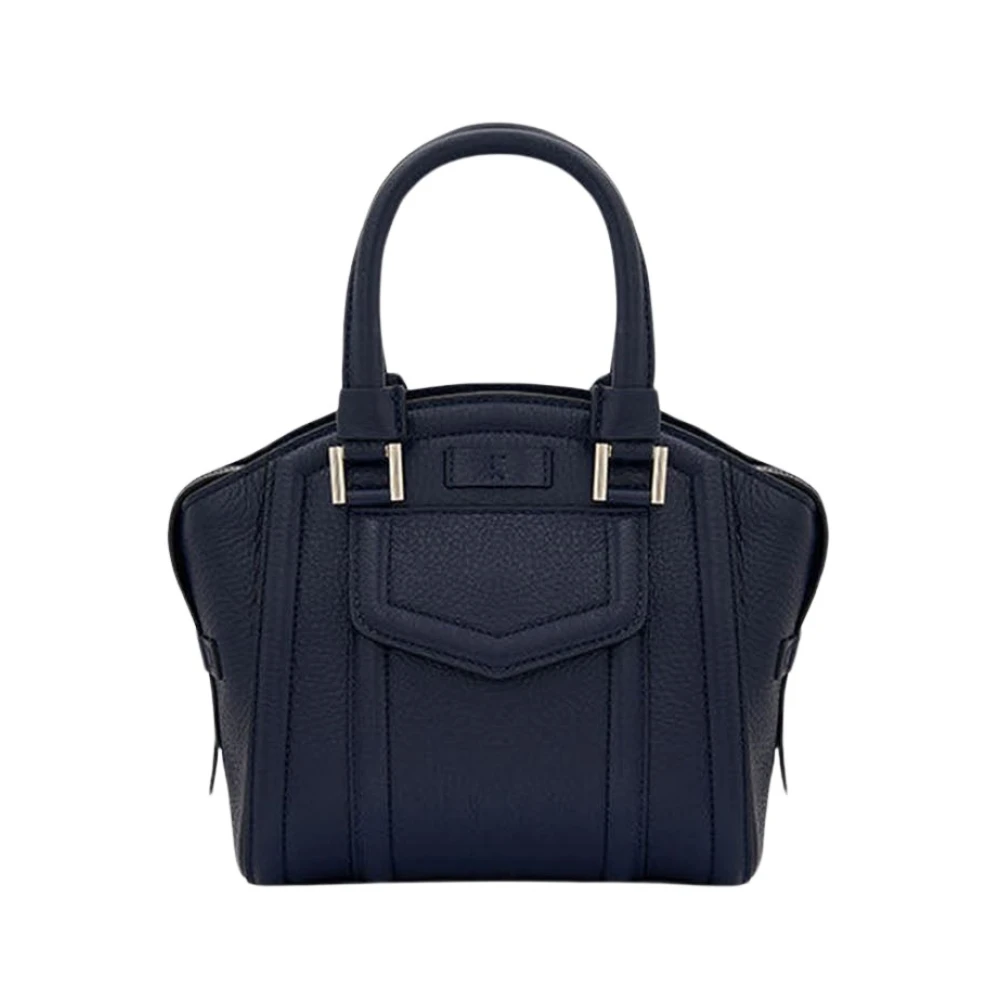 Kiton Boterzachte Mini Karla Leren Tas Blue Dames