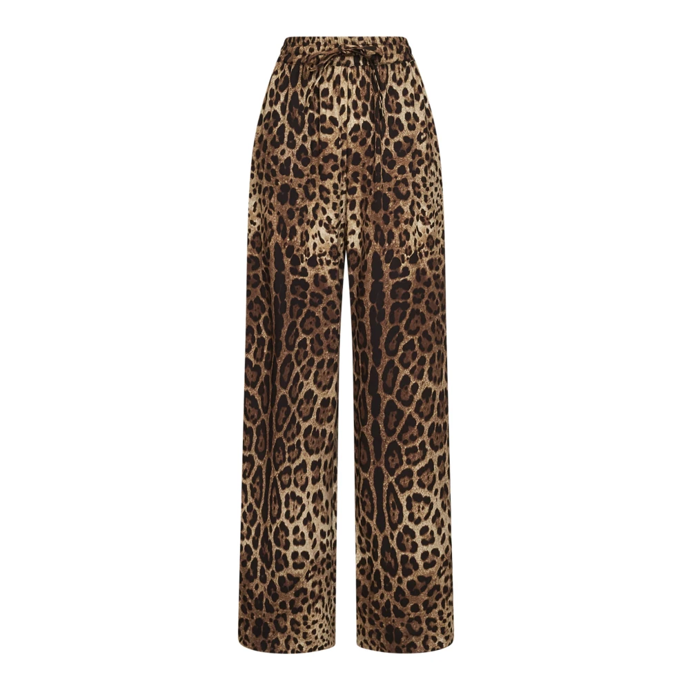 Dolce & Gabbana , Wide Trousers, Female, Brown, S, Wide Trousers