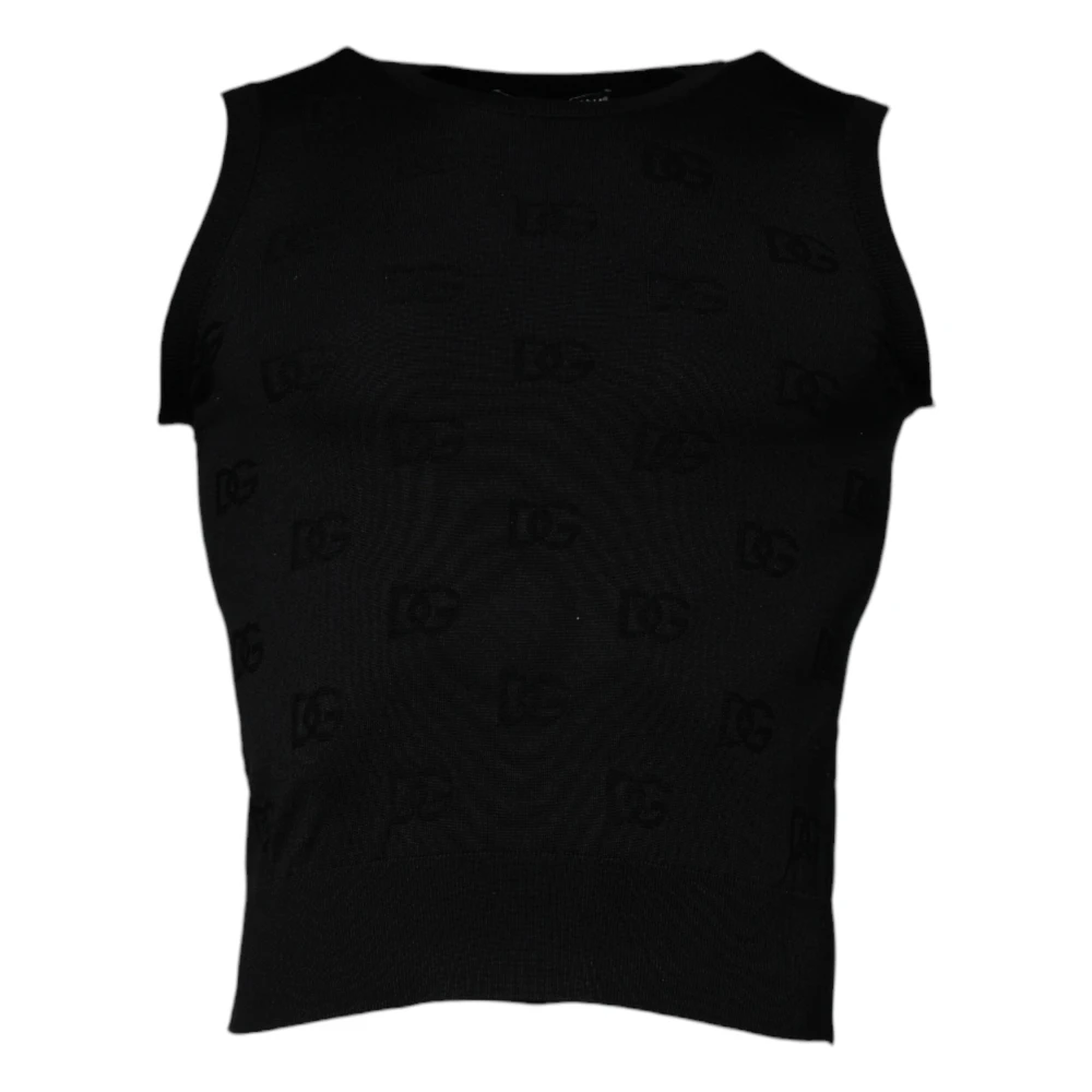 Dolce & Gabbana Women's Black Sleeveless Round Neck Tank