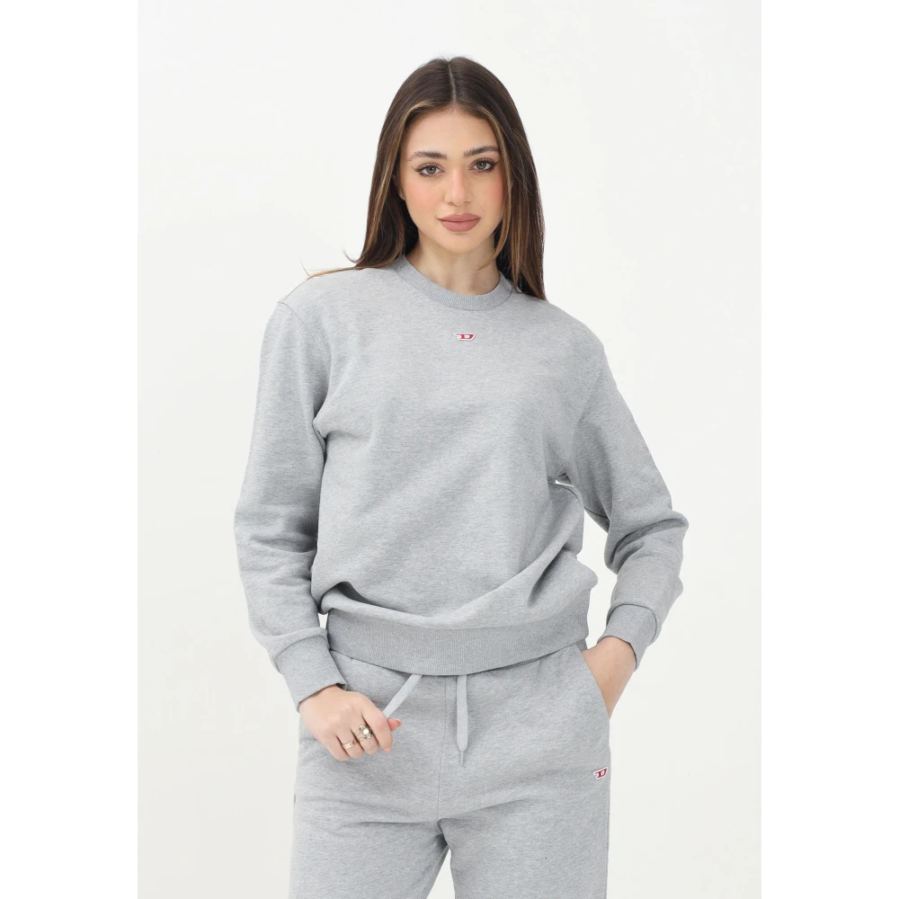 Diesel Grijze Crewneck Sweater Minimalistisch Ontwerp Gray Dames