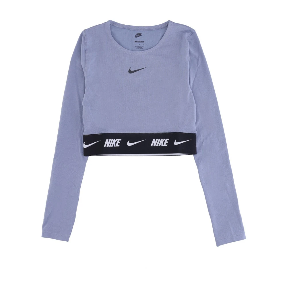 Nike Sportswear Crop Tape Långärmad Top Purple, Dam