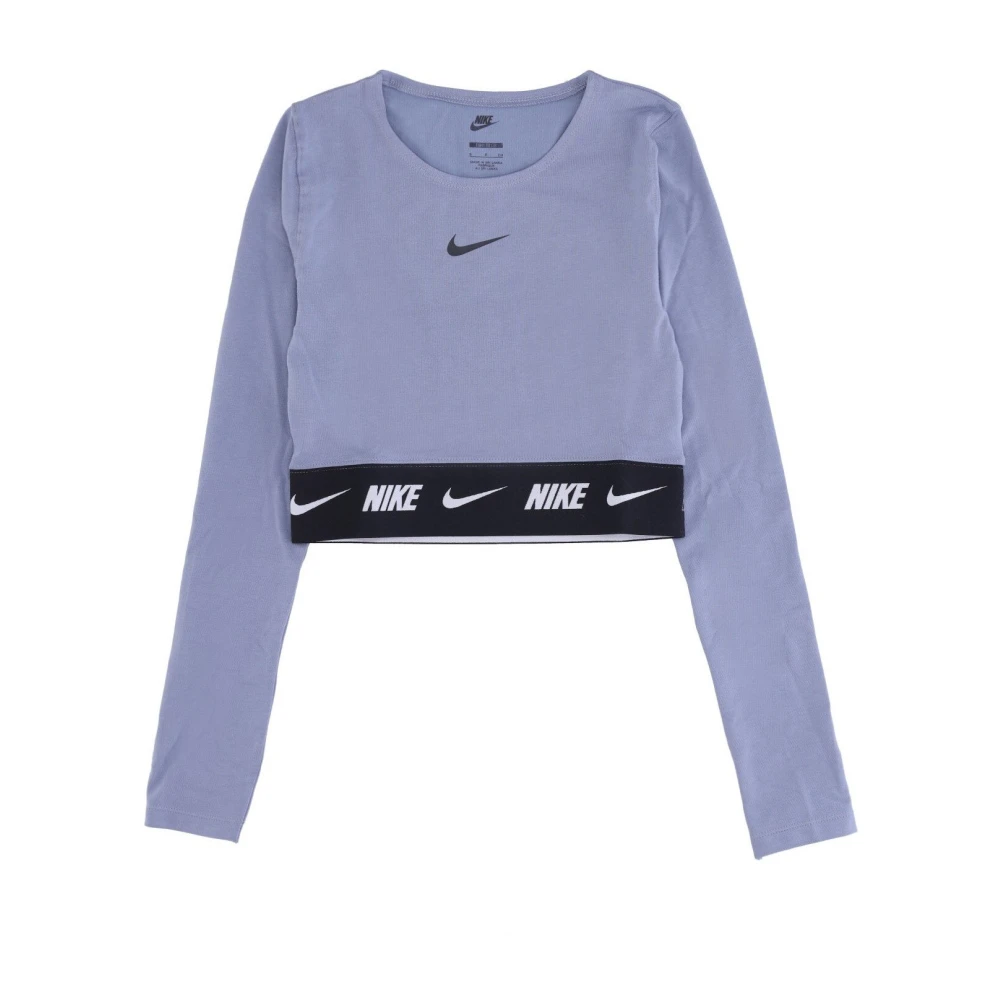 Nike Sportswear Crop Tape Longsleeve Top Purple Dames