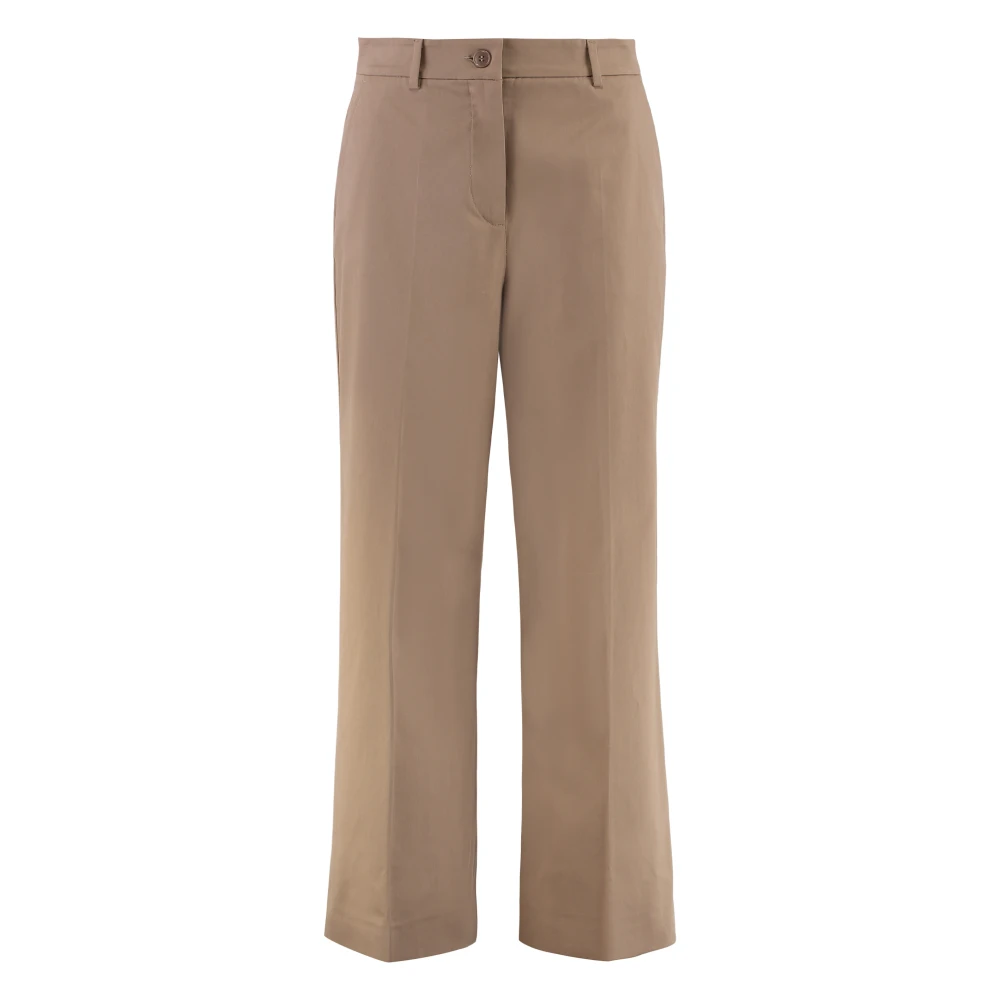Weekend Max Mara Women's Brown Urial Cropped Trousers - Wide Trousers - M - Trousers