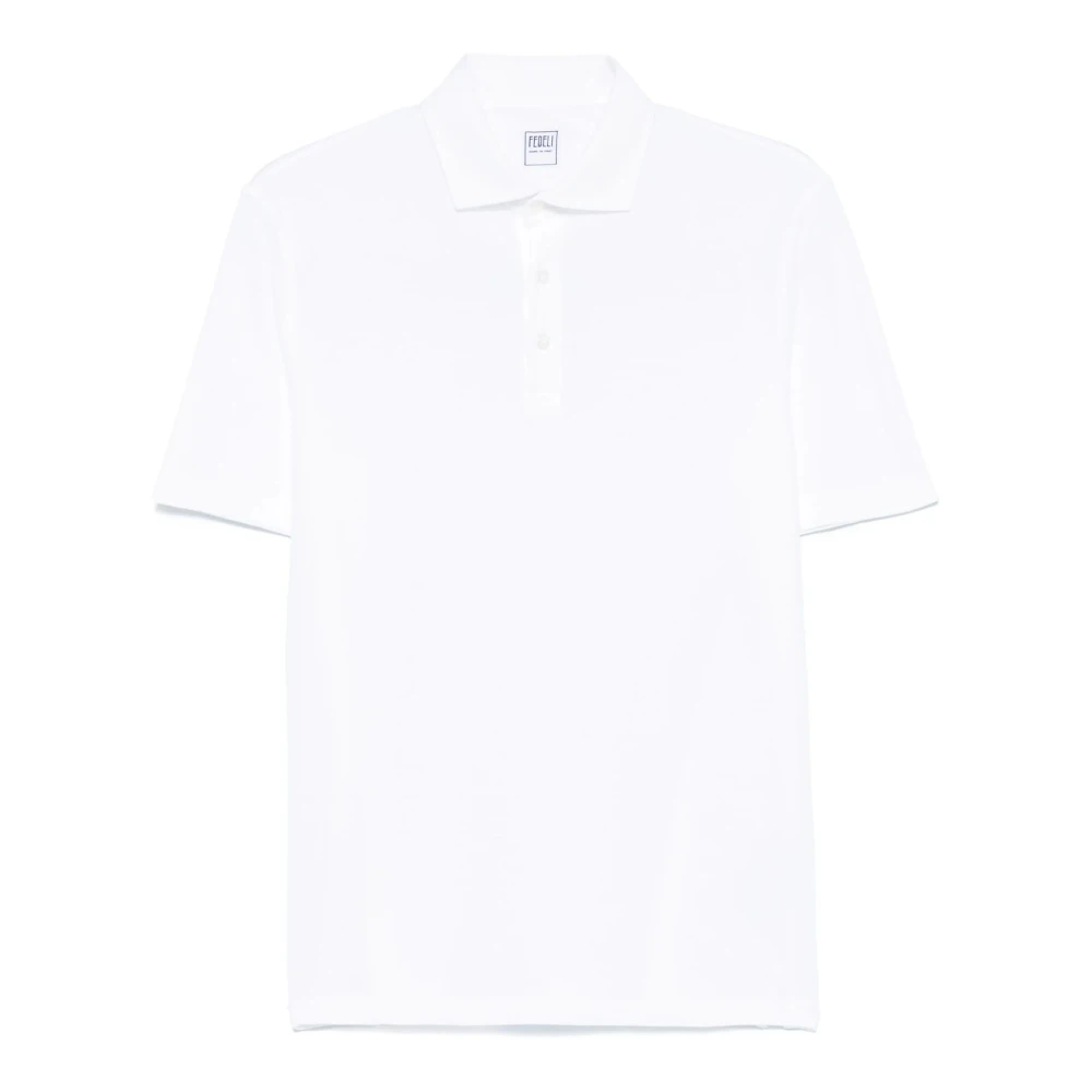 Fedeli Witte Piqué Polo Shirt White Heren