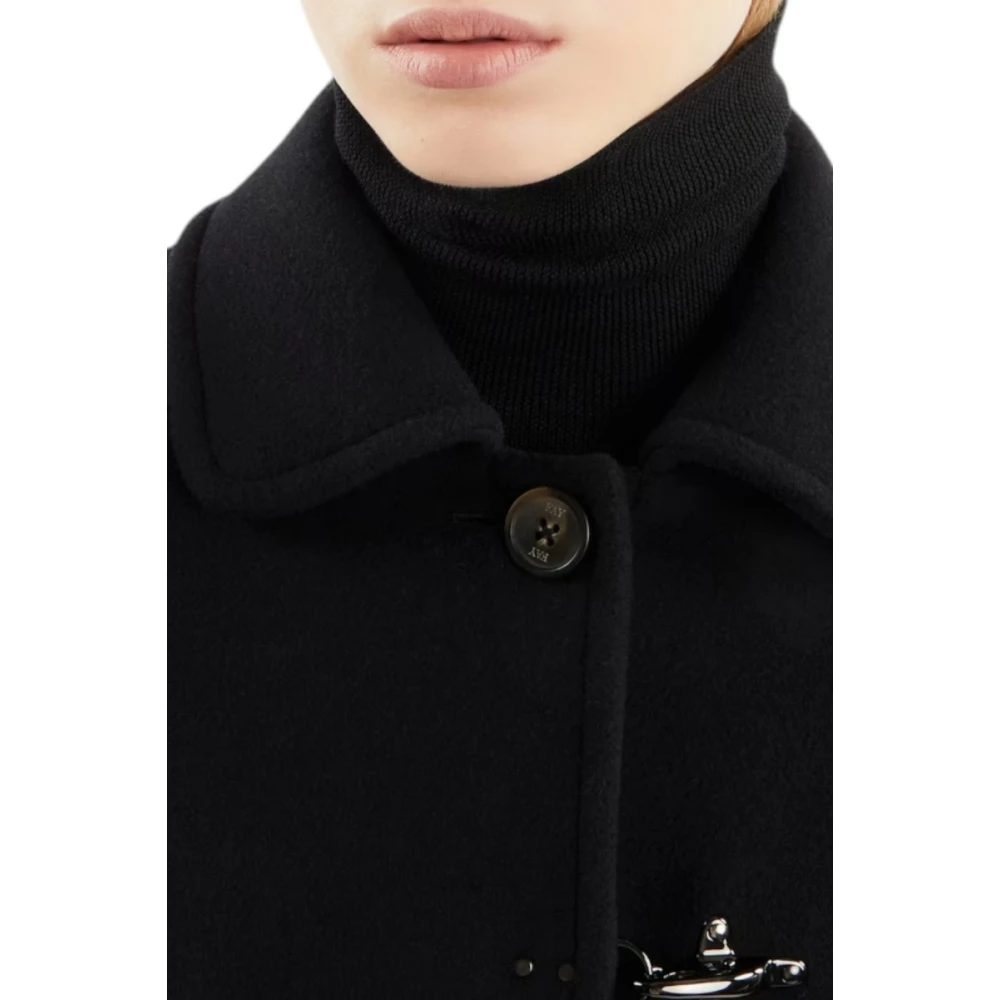 Fay Zwarte wol kasjmier jas Black Dames