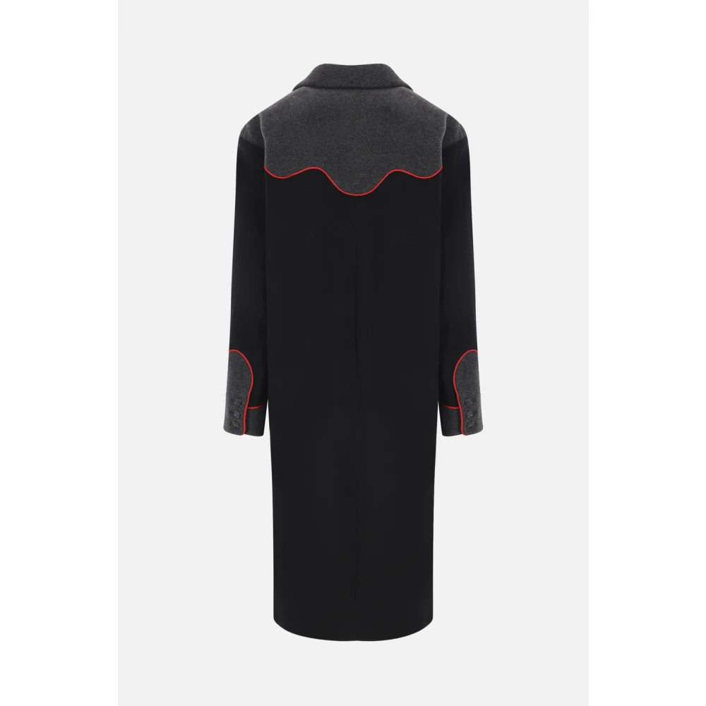 Molly Goddard Wollen jas met contrast piping Black Dames