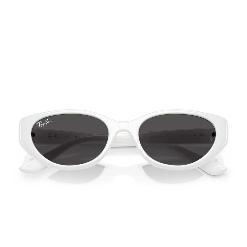 Ray-Ban Women's White Oval Polished Dark Grey Rb4457d Bio Based - Image 6