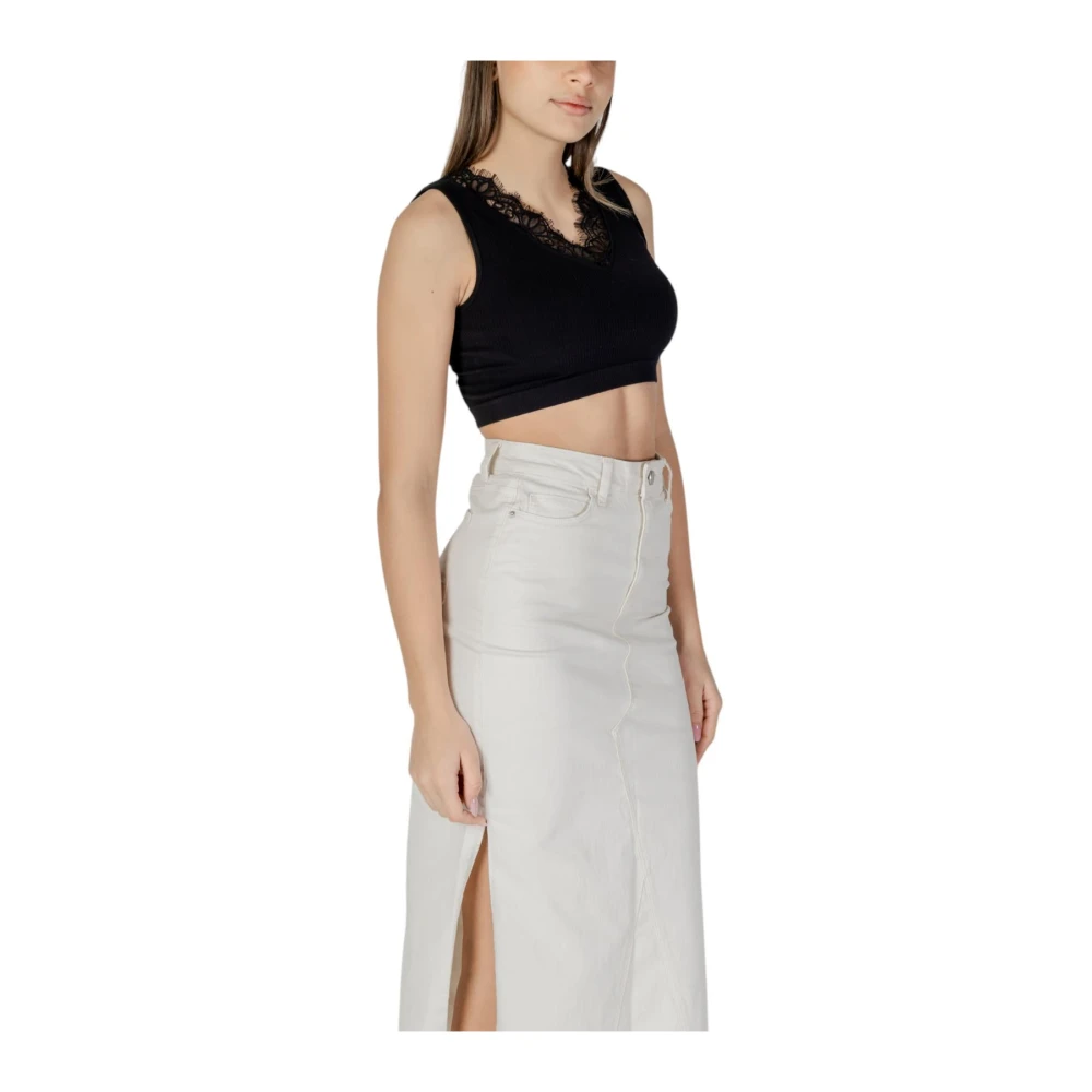 Guess Zwarte V-Hals Mouwloze Top Black Dames